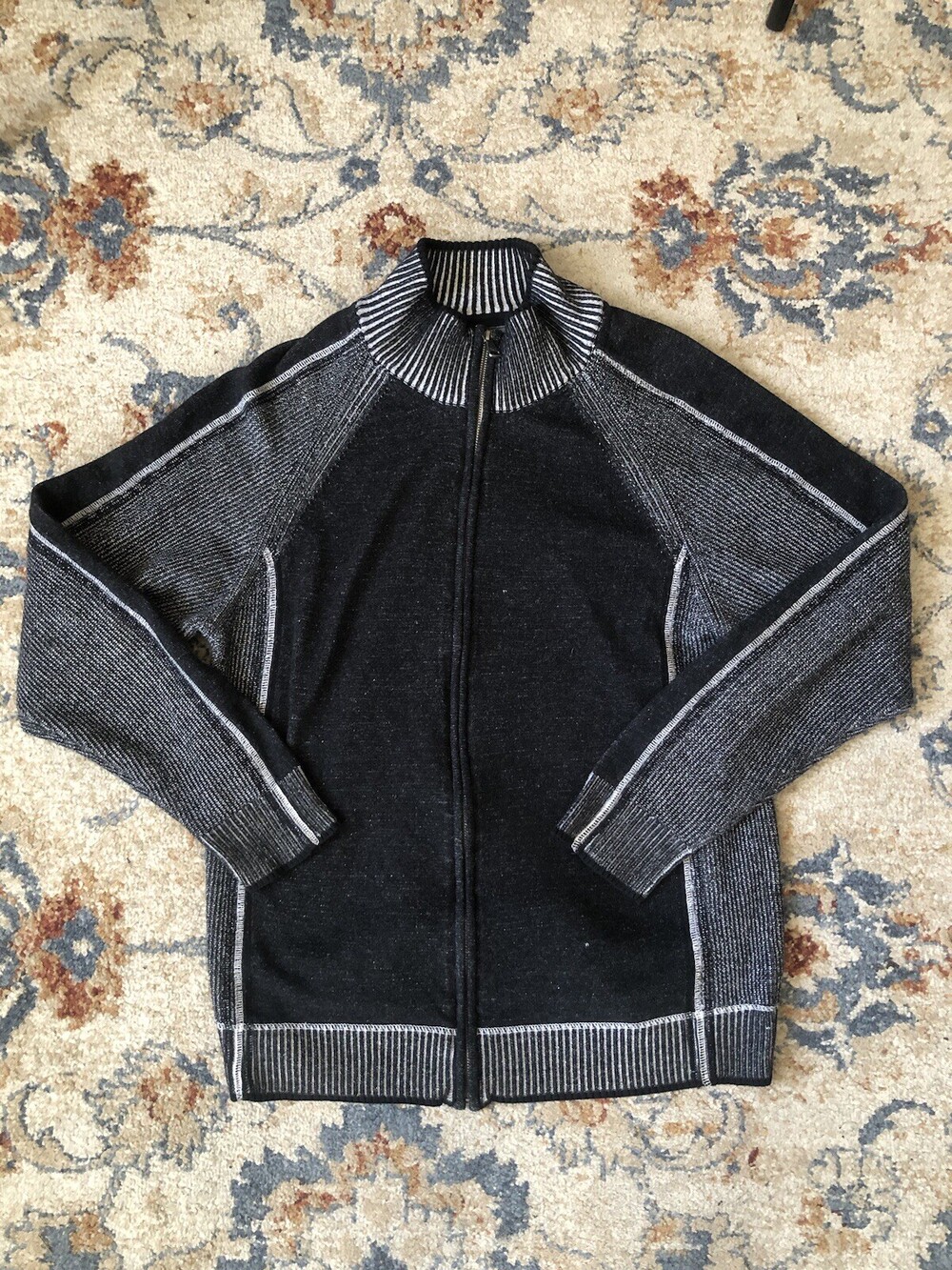 BKE Jacket Mens Size XL Gray Full Zip Varsity College Buckle